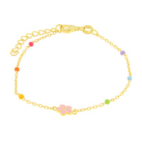 Bracciale in argento oro con ciondolo quadrifoglio rosa| Rohome