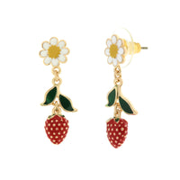 Orecchini in metallo con pendente fragola | Rohome