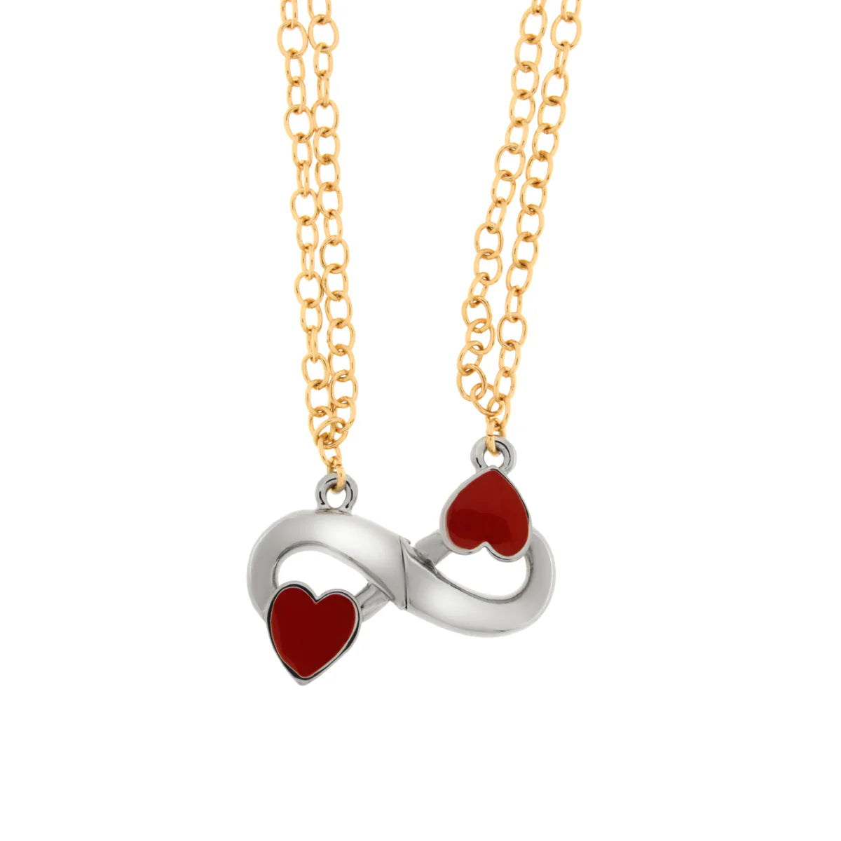 Set 2 collane in metallo con infinito e cuore | Rohome