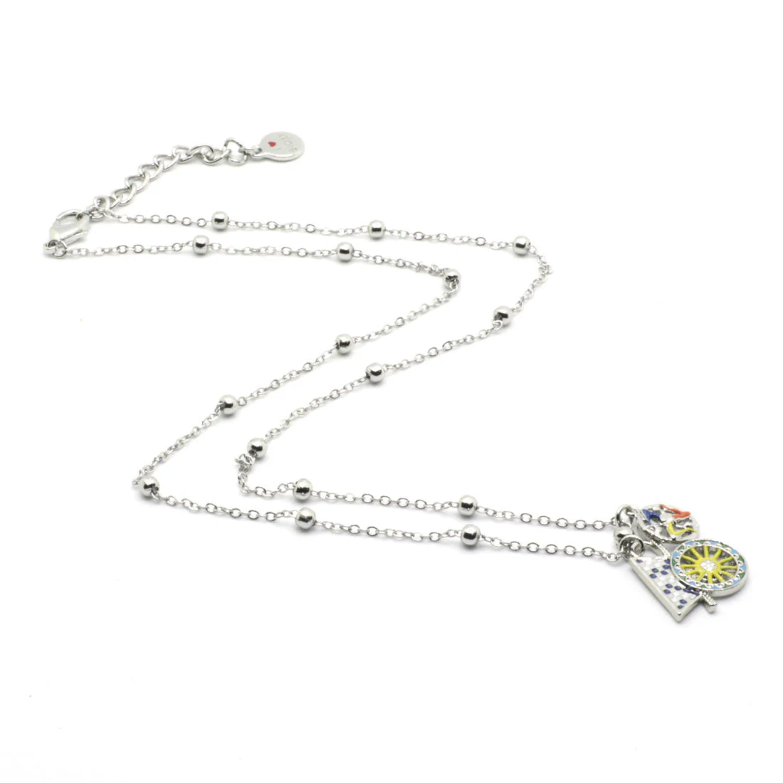 Collana in Metallo placcata argento con carretto siciliano | Rohome