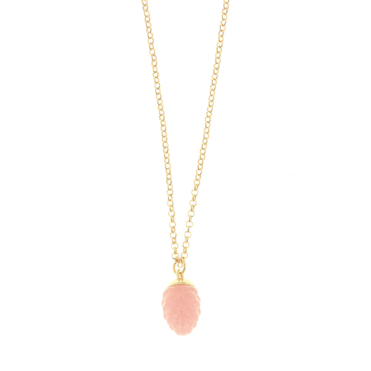Collana in metallo con pendente pigna siciliana rosa| Rohome
