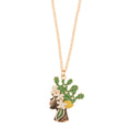 Collana in metallo con pendente testa di moro lei verde | Rohome