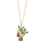 Collana in metallo con pendente testa di moro lei verde | Rohome