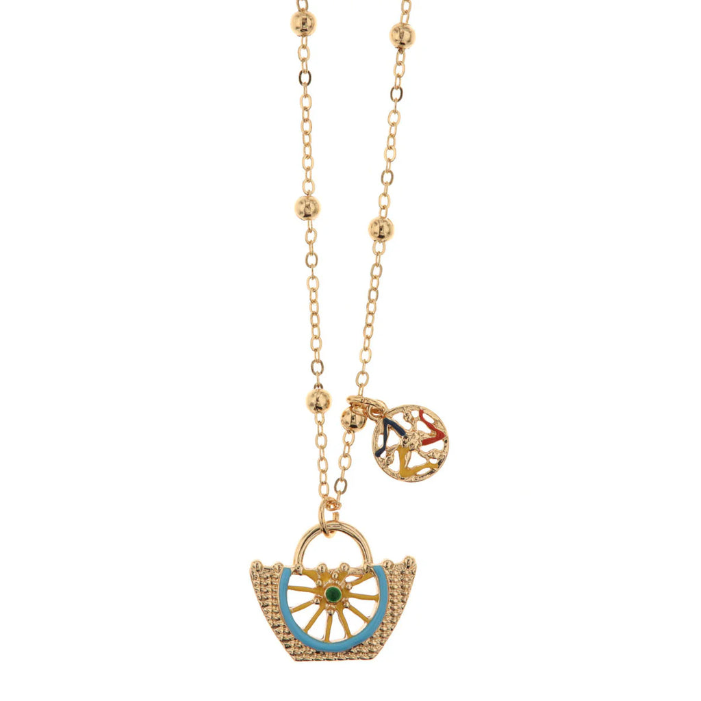 Collana in metallo con coffa Siciliana e trinacria | Rohome