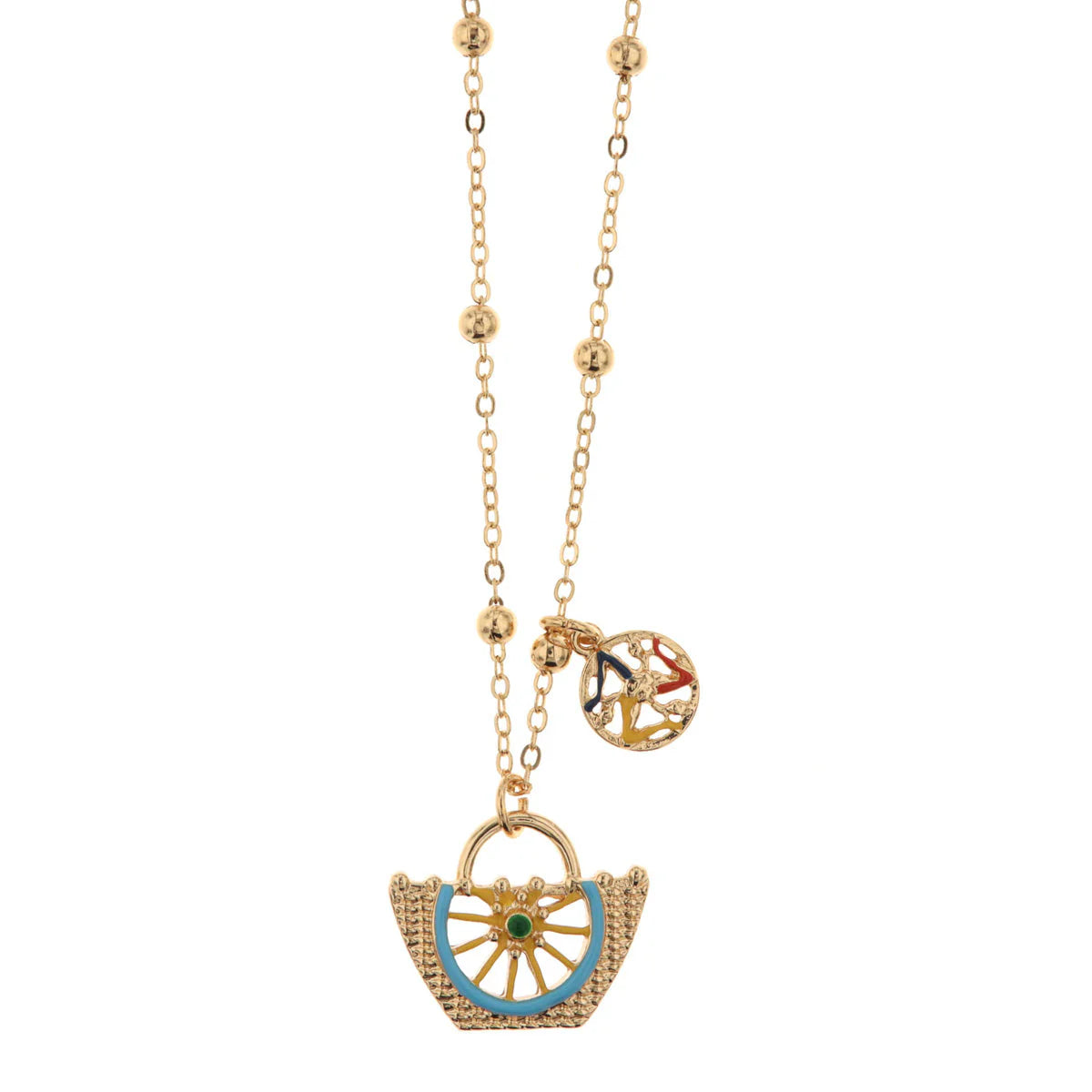 Collana in metallo con coffa Siciliana e trinacria | Rohome