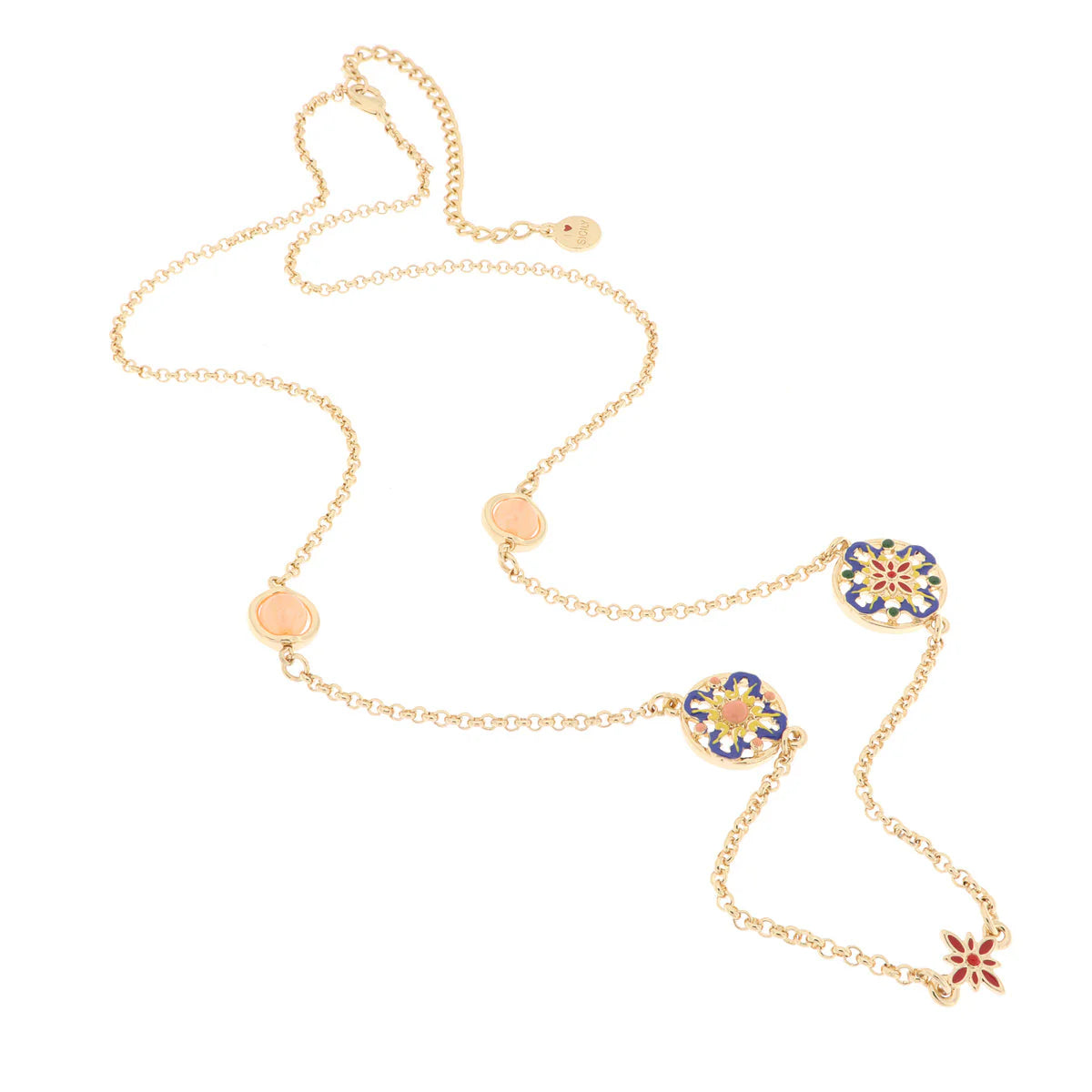 Collana in metallo con maioliche Siciliane  | Rohome