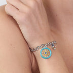 Bracciale in Metallo oro con charm ruota carretto siciliano | Rohome
