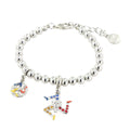 Bracciale in Metallo rodio con pendente a forma di trinacria | Rohome