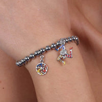 Bracciale in Metallo rodio con pendente a forma di trinacria | Rohome