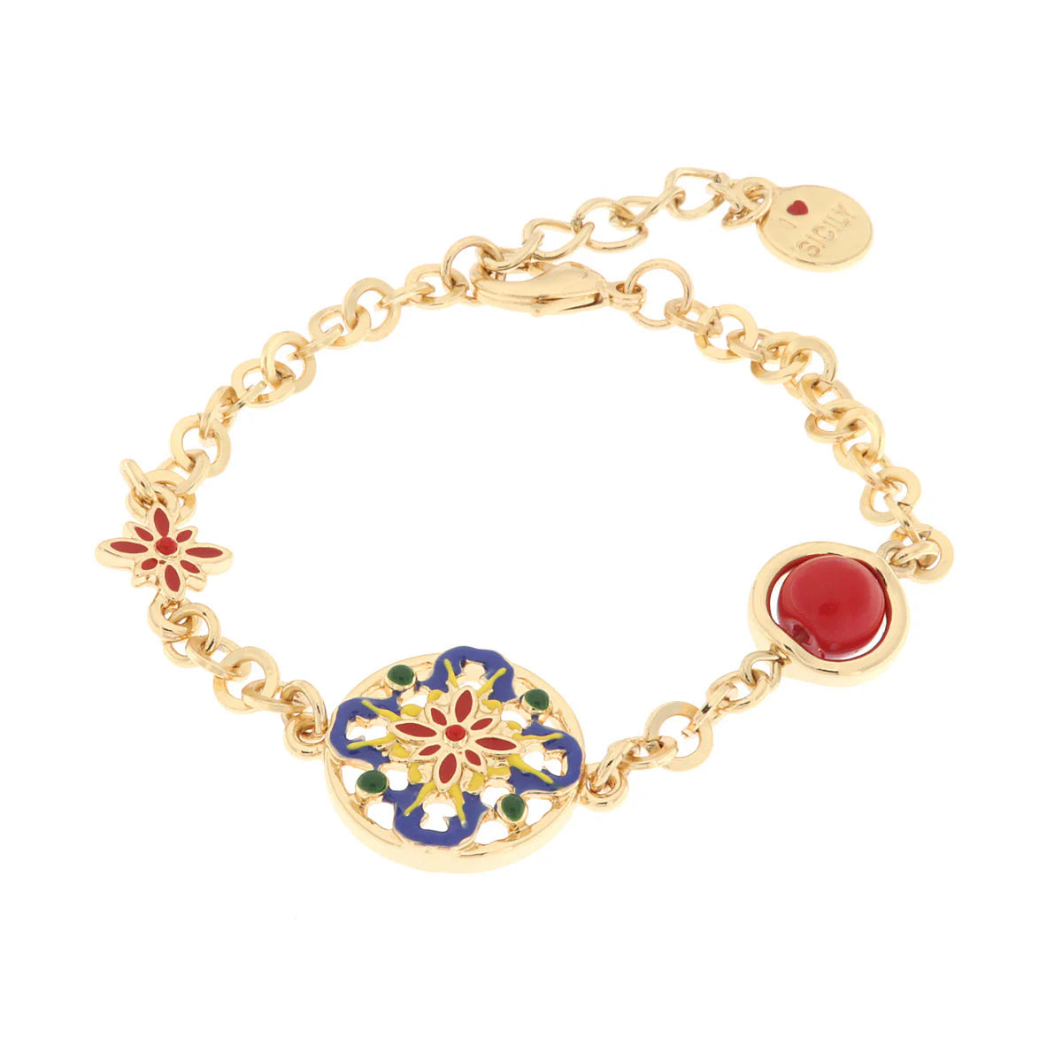 Bracciale in Metallo con maiolica siciliana | Rohome