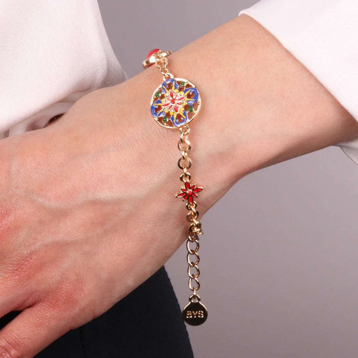 Bracciale in Metallo con maiolica siciliana | Rohome