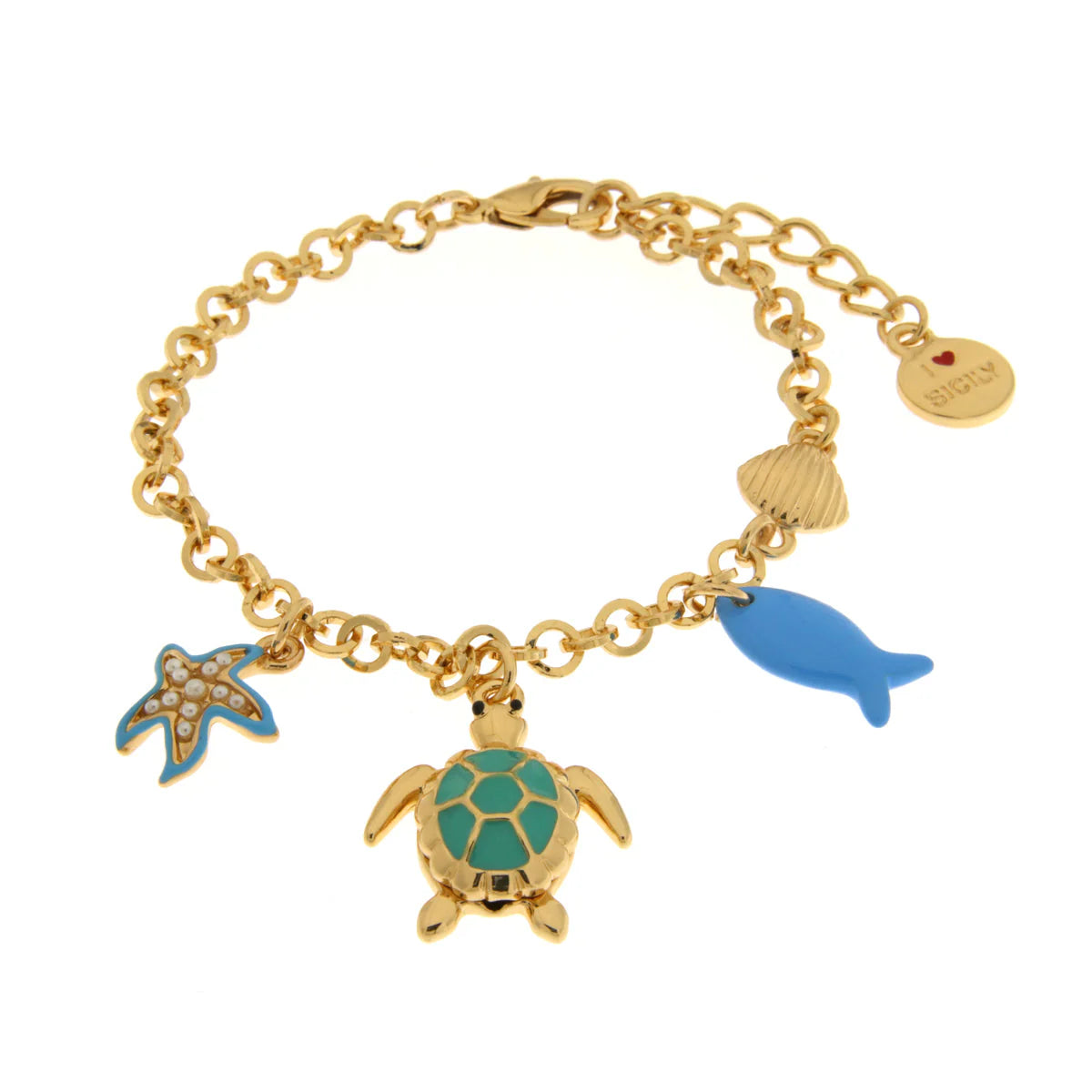 Bracciale in Metallo oro con pendente tartaruga | Rohome