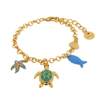 Bracciale in Metallo oro con pendente tartaruga | Rohome