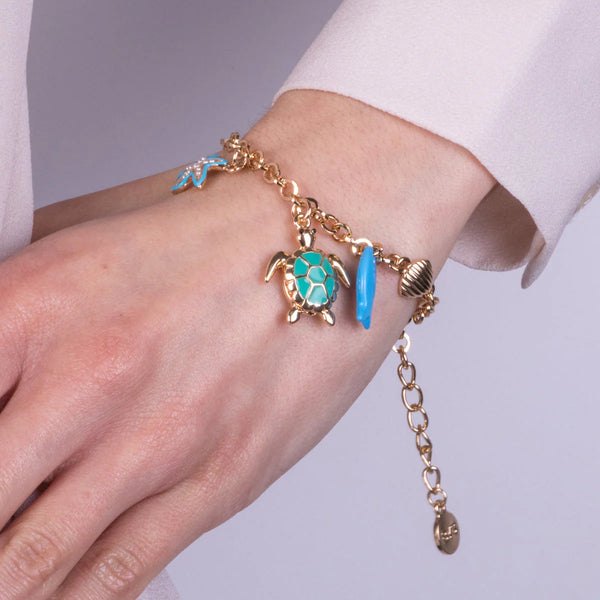 Bracciale in Metallo oro con pendente tartaruga | Rohome
