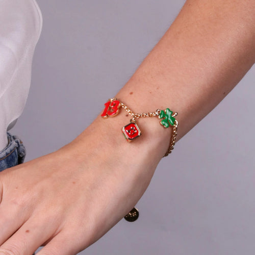 Bracciale in Metallo con simboli scaramantici e fortuna | Rohome