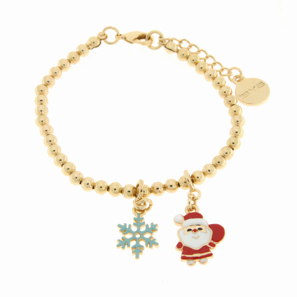 Bracciale in Metallo con fiocco di neve e babbo natale | Rohome