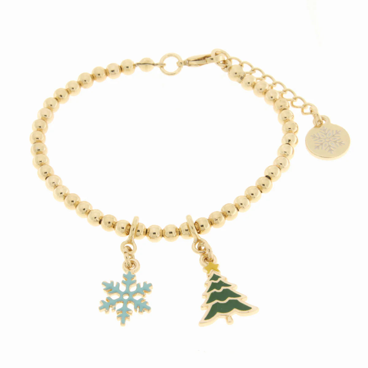 Bracciale in Metallo con fiocco di neve ed albero di natale | Rohome