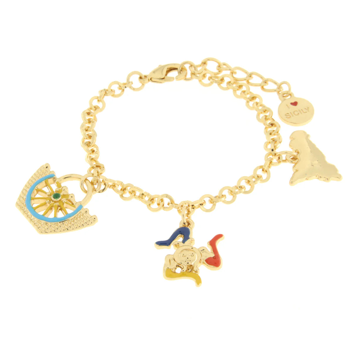 Bracciale in Metallo con coffa,  sicilia e trinacria | Rohome