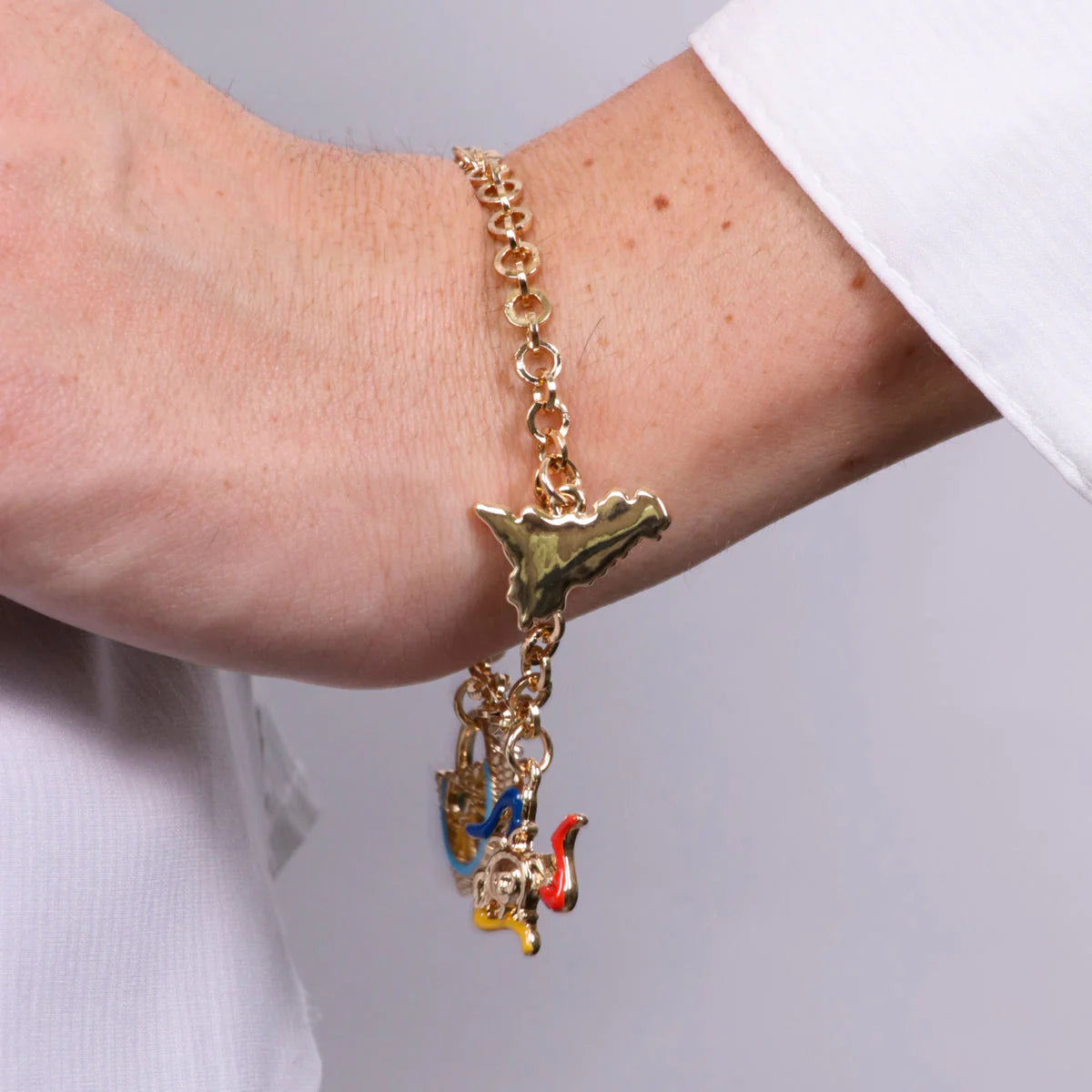 Bracciale in Metallo con coffa,  sicilia e trinacria | Rohome
