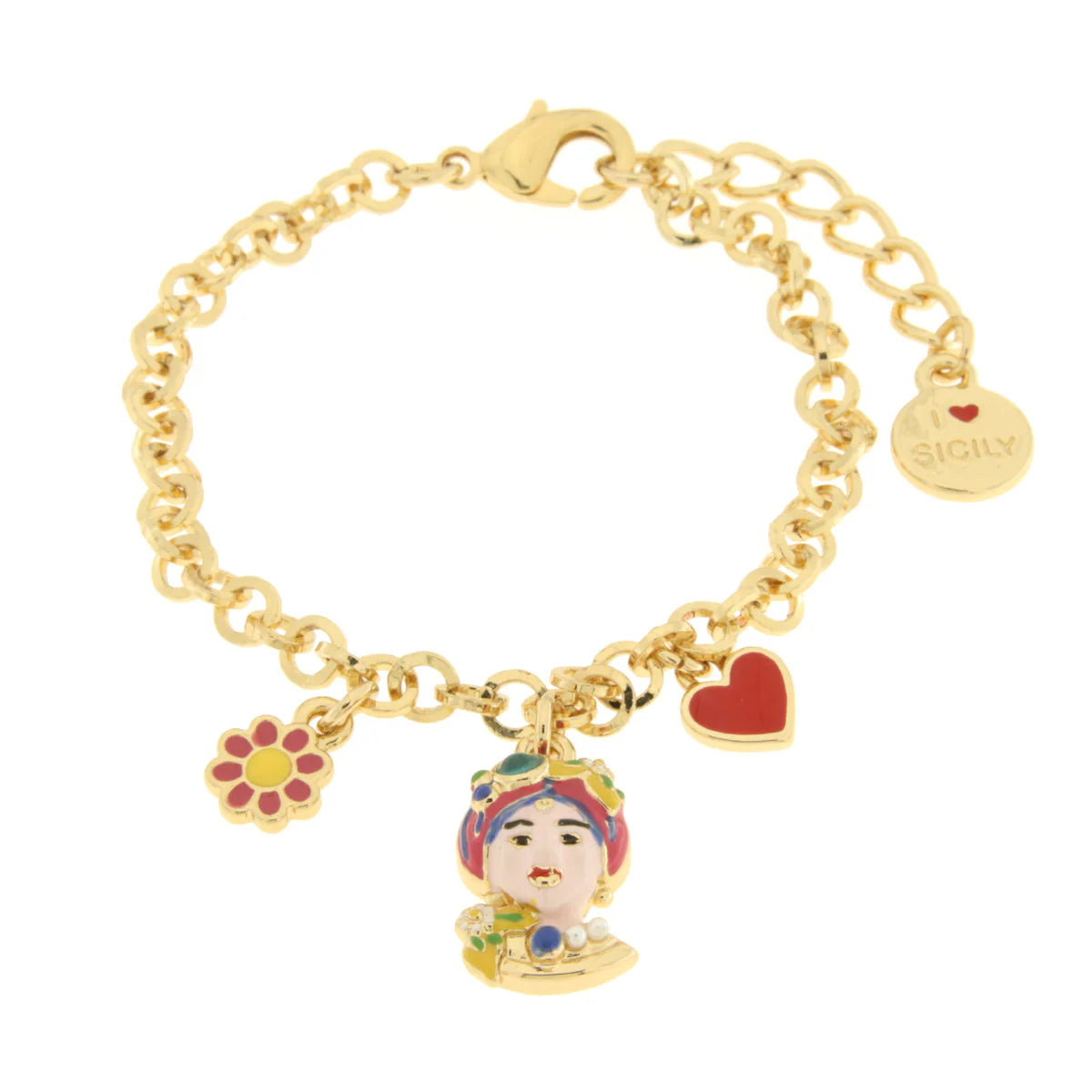 Bracciale in Metallo oro con charm testa di moro donna | Rohome