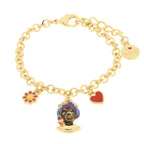 Bracciale in Metallo oro con charm testa di moro uomo | Rohome