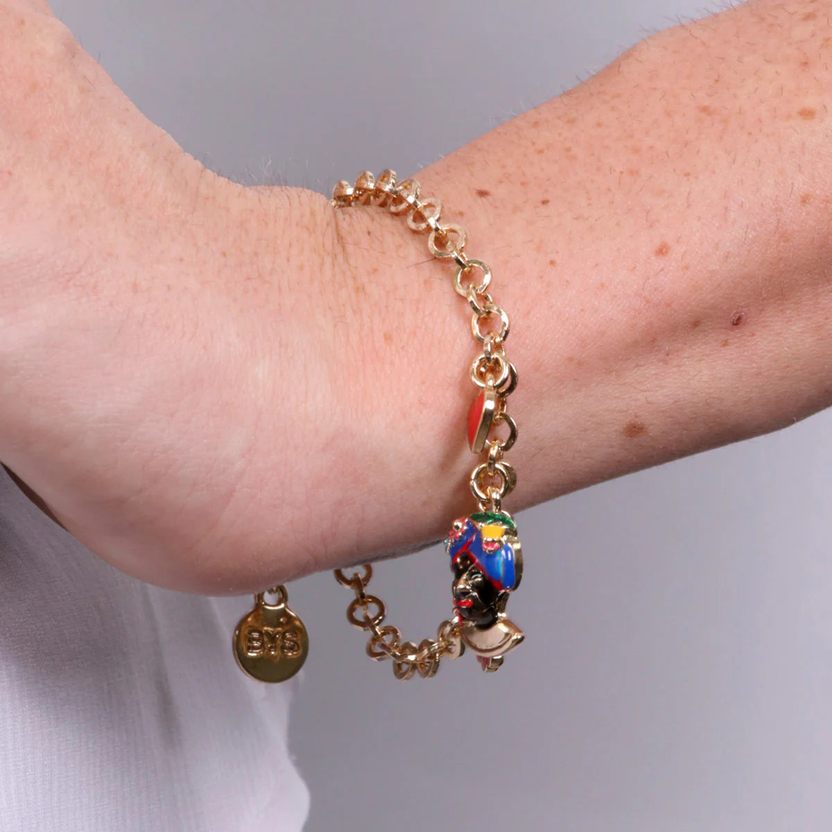 Bracciale in Metallo oro con charm testa di moro uomo | Rohome