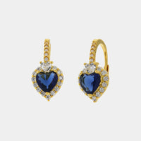 Orecchini in Argento a cuore blu con punto luce e zirconi | Rohome