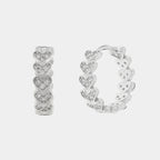 Orecchini in Argento con cuori zirconi | Rohome