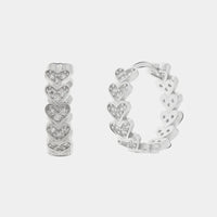 Orecchini in Argento con cuori zirconi | Rohome