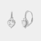 Orecchini in Argento con cuore trasparente e zirconi | Rohome