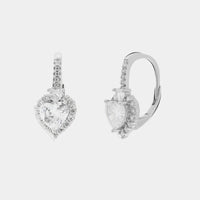 Orecchini in Argento con cuore trasparente e zirconi | Rohome