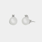Orecchini in Argento con perla bianca a lobo grande | Rohome