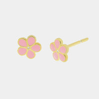 Orecchini in Argento con fiore rosa a lobo | Rohome