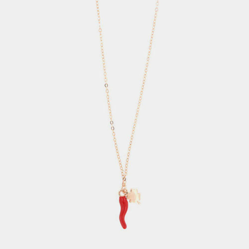 Collana in Argento placcata oro con corno portafortuna | Rohome