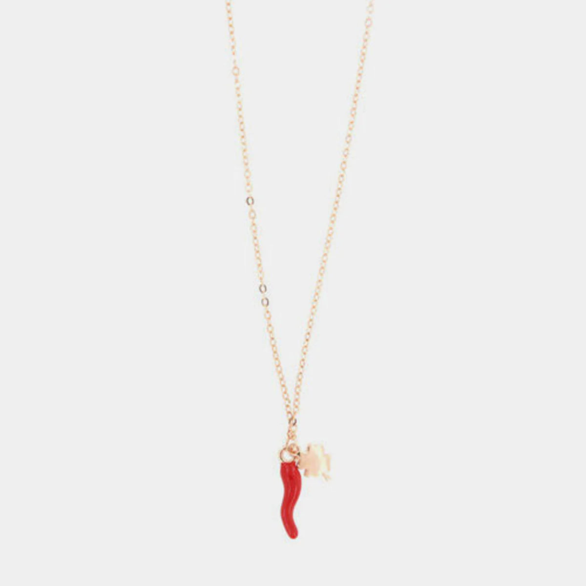 Collana in Argento placcata oro con corno portafortuna | Rohome