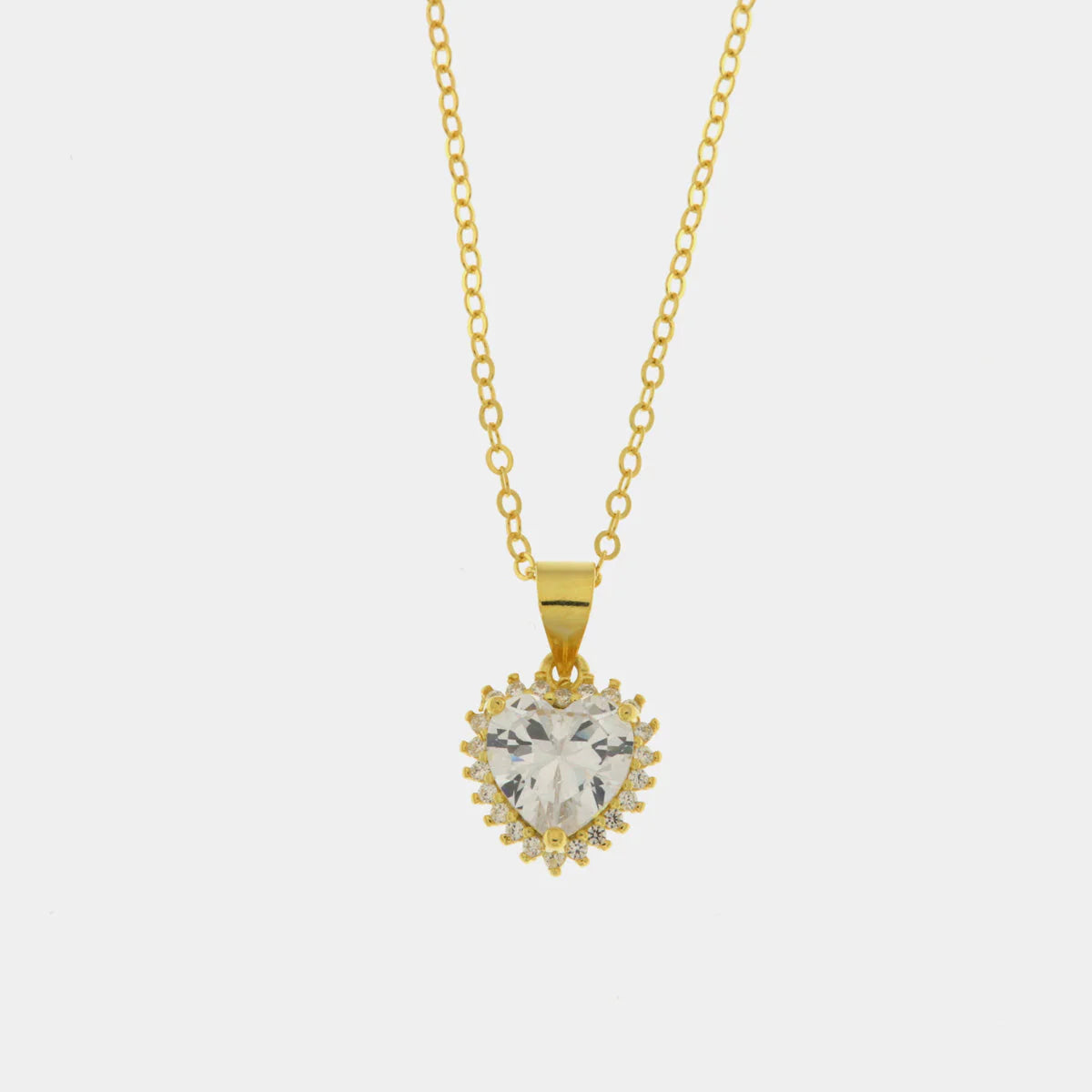 Collana in Argento con pendente zircone a cuore trasparente | Rohome