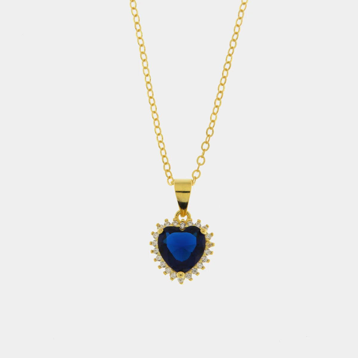 Collana in Argento con pendente zircone a cuore blu | Rohome