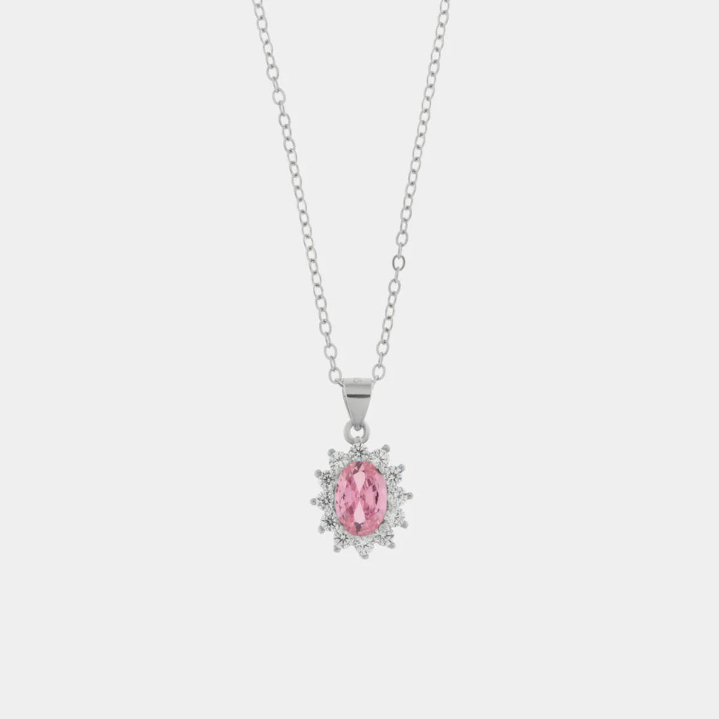 Collana in Argento con zirconi trasparente e rosa | Rohome