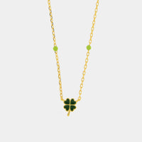Collana in Argento a forma di quadrifoglio verde  | Rohome