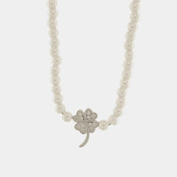 Collana in Argento con perle e ciondolo quadrifoglio | Rohome