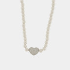 Collana in Argento con perle e ciondolo cuore | Rohome