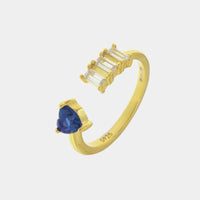 Anello in Argento con zirconi e cuore blu | Rohome