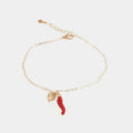 Bracciale in argento ed oro con ciondolo corno portafortuna | Rohome