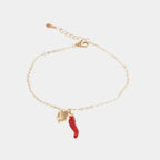 Bracciale in argento ed oro con ciondolo corno portafortuna | Rohome