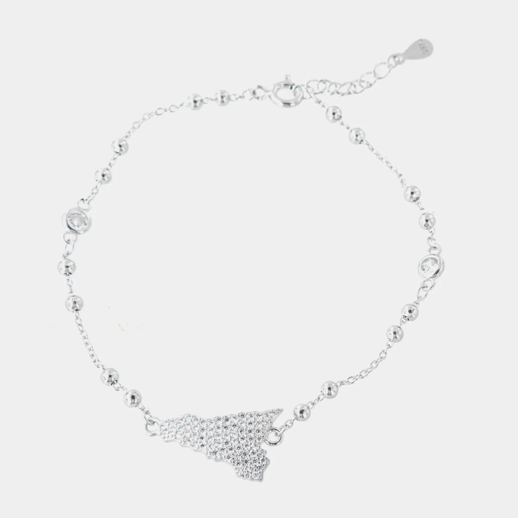 Bracciale in argento con ciondolo Sicilia e zirconi | Rohome