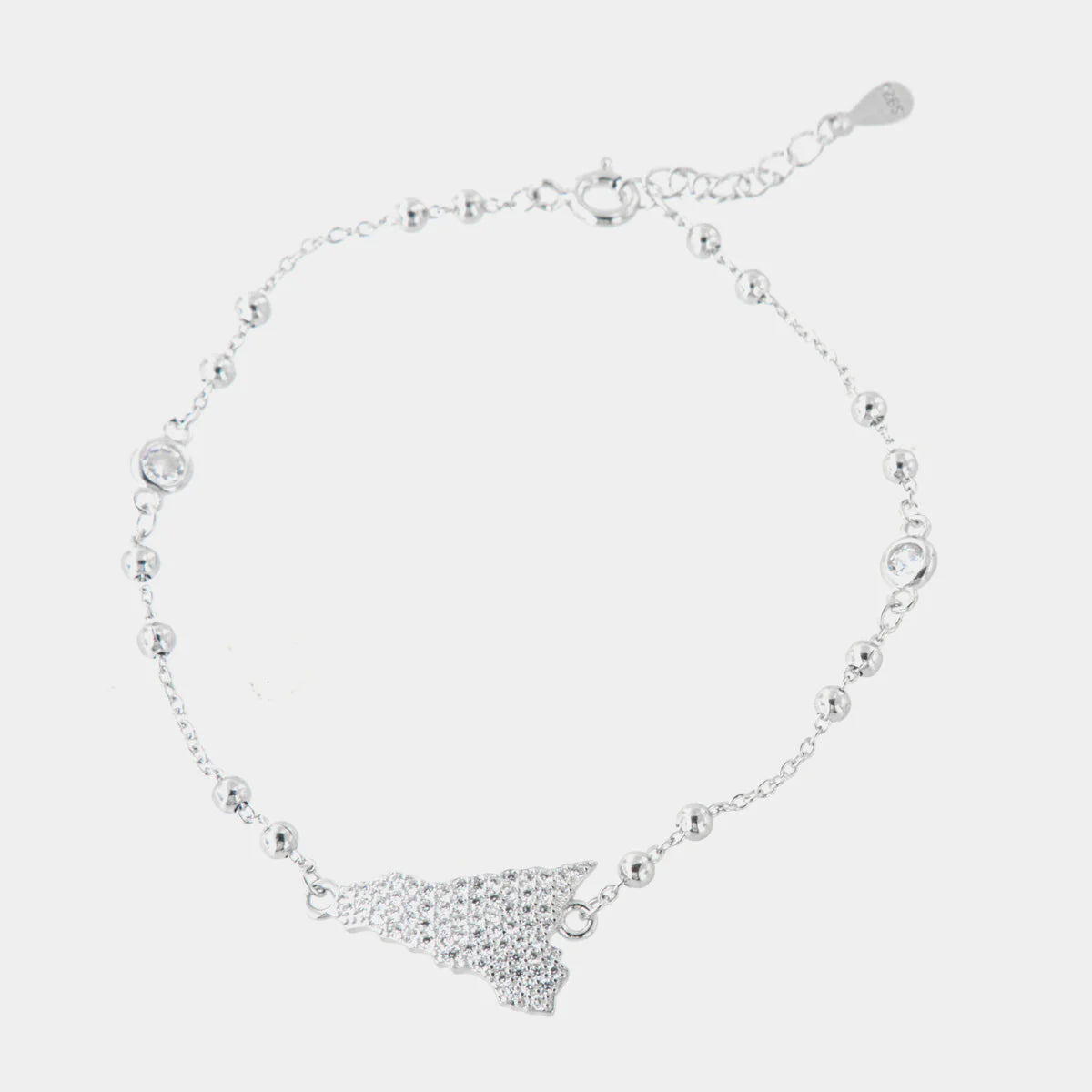 Bracciale in argento con ciondolo Sicilia e zirconi | Rohome