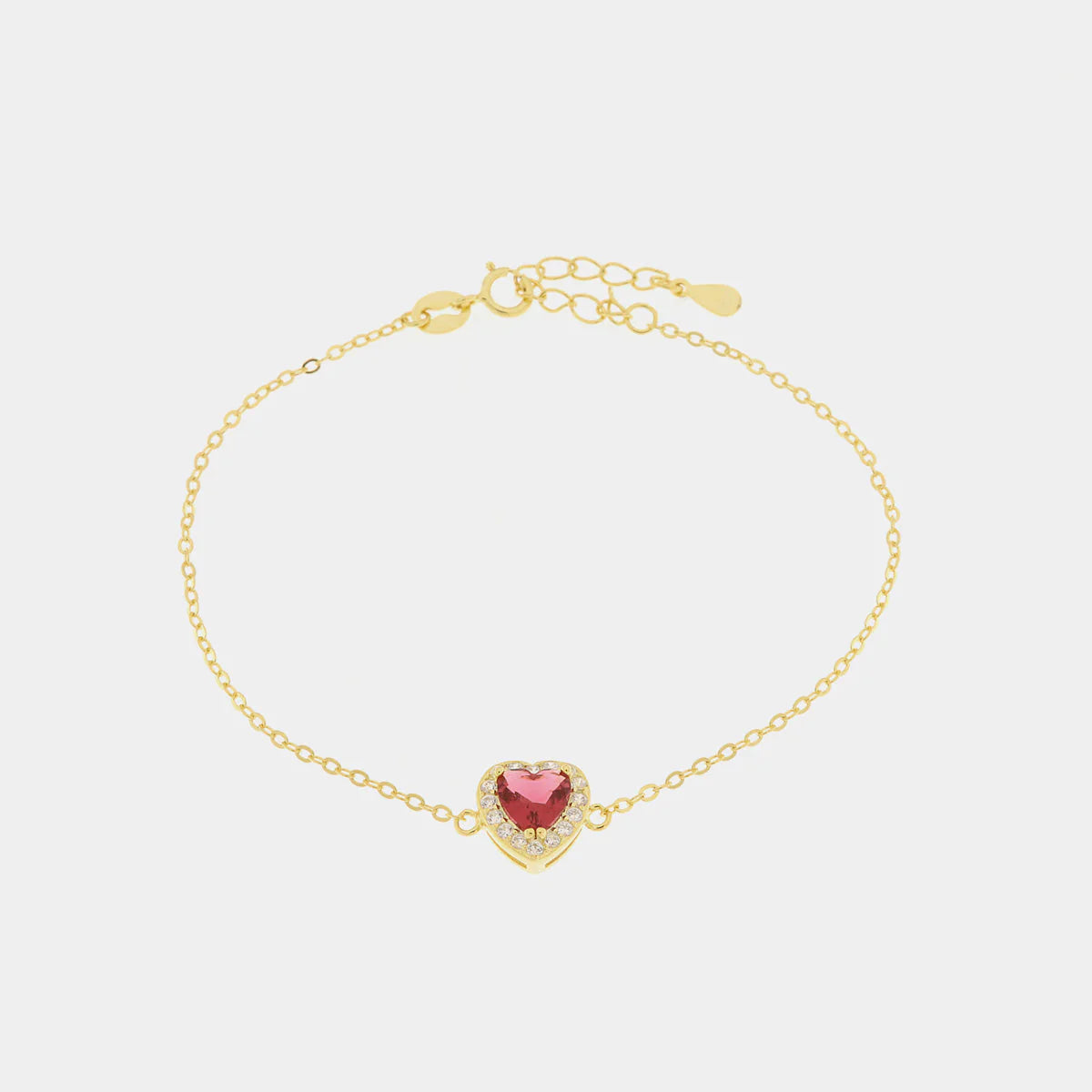 Bracciale in Metallo  con cristalli e cuore rosso | Rohome