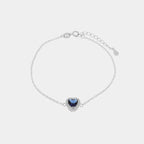 Bracciale in argento con zircone e cuore blu | Rohome