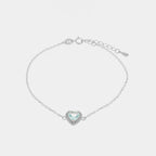 Bracciale in argento con zircone e cuore azzurro | Rohome