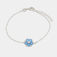 Bracciale in argento con ciondolo fiore azzurro | Rohome